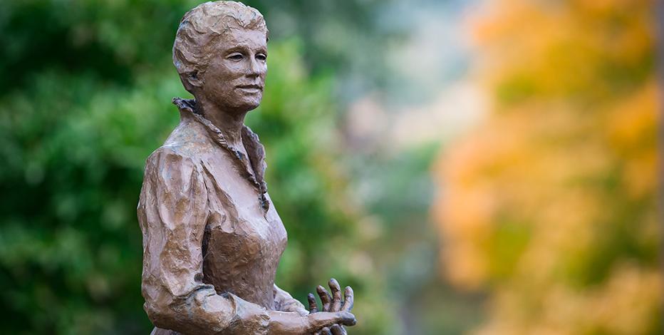 A statue of Catherine McAuley on Mount Mercy campus